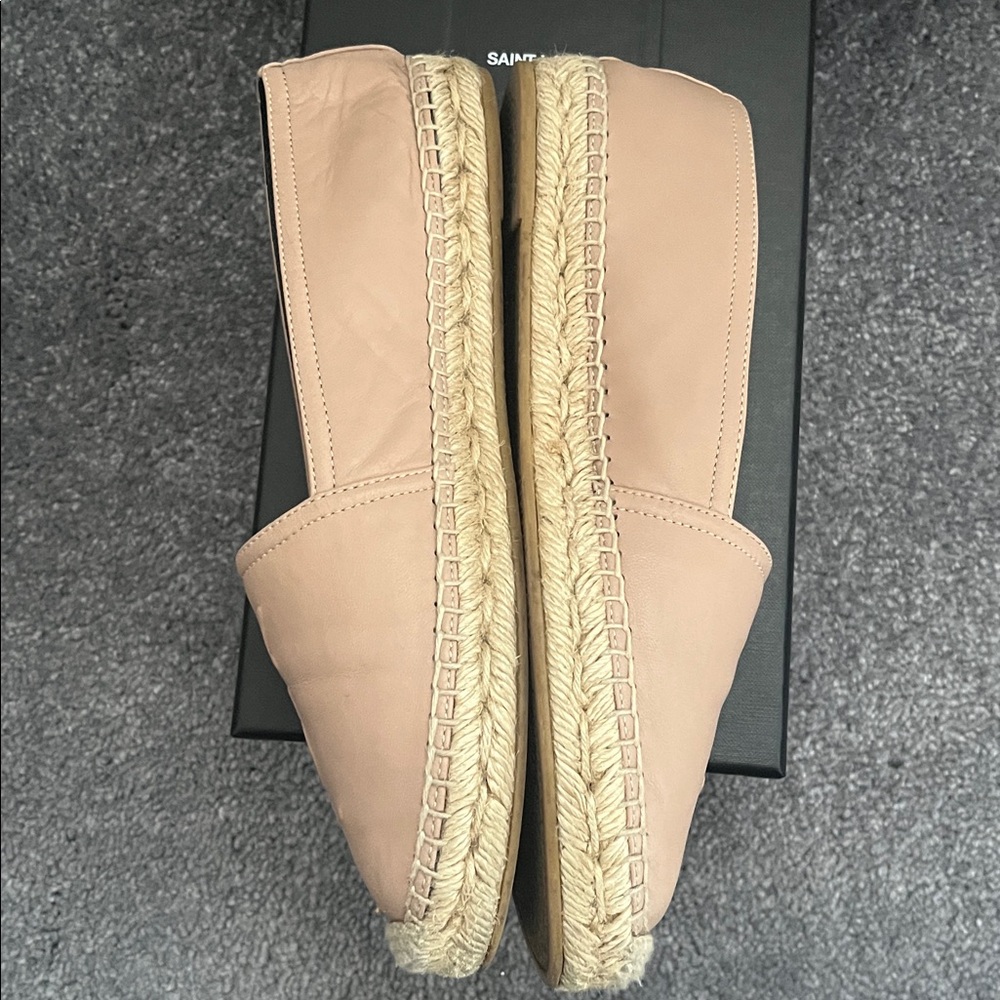 Saint Laurent YSL monogram Espadrilles Nappa color Nude 38 size 8 - Picture 7 of 9
